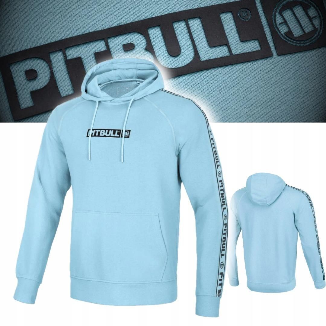 Pitbull West Coast Bluza Męska Z Kapturem Rodrigo 280g Błękitna L