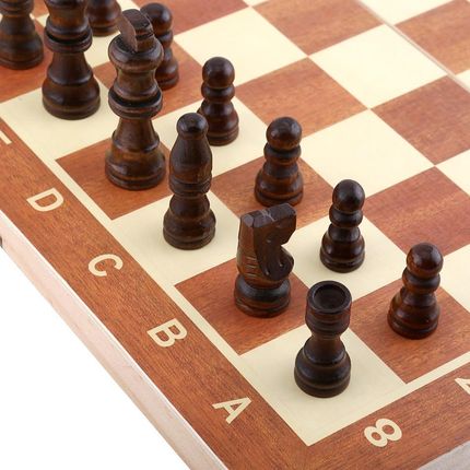 Verk Group Szachy Warcaby Tryktrak Duże Drewniane 3w1 - zdjęcie 4