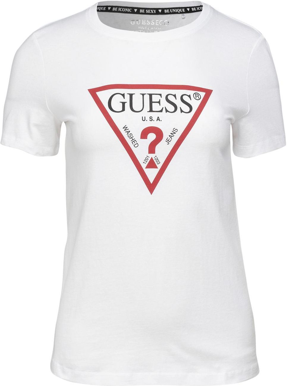 Damska Koszulka Z Kr Tkim R Kawem Guess Ss Cn Original Tee W Yi Bi Z