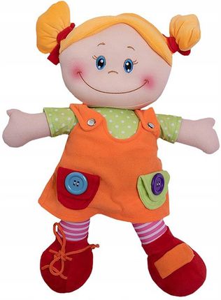 Askato Lalka Przytulanka W Pomarańczowej Sukience Dziewczynka 46Cm - zdjęcie 2
