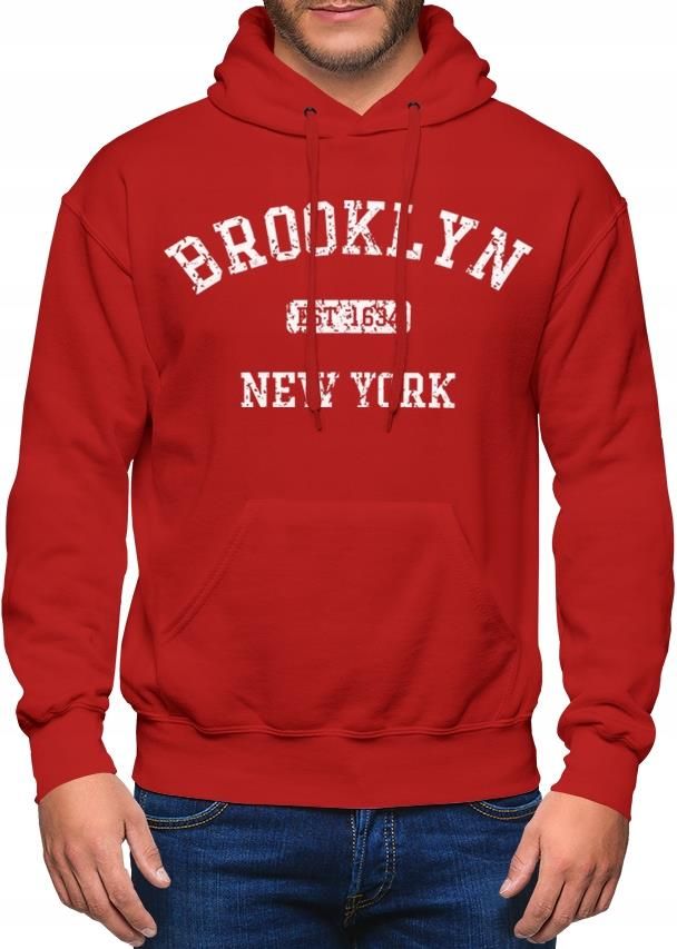 Bluza M Ska New York Nowy Jork Z Kapturem Rozm Xl Dresowa Nadruk