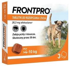 Zdjęcie FRONTPRO 4-10 kg Tabletki Do Rozgryzania I Żucia Dla Psów 28mg Afoksolaner - Kraków