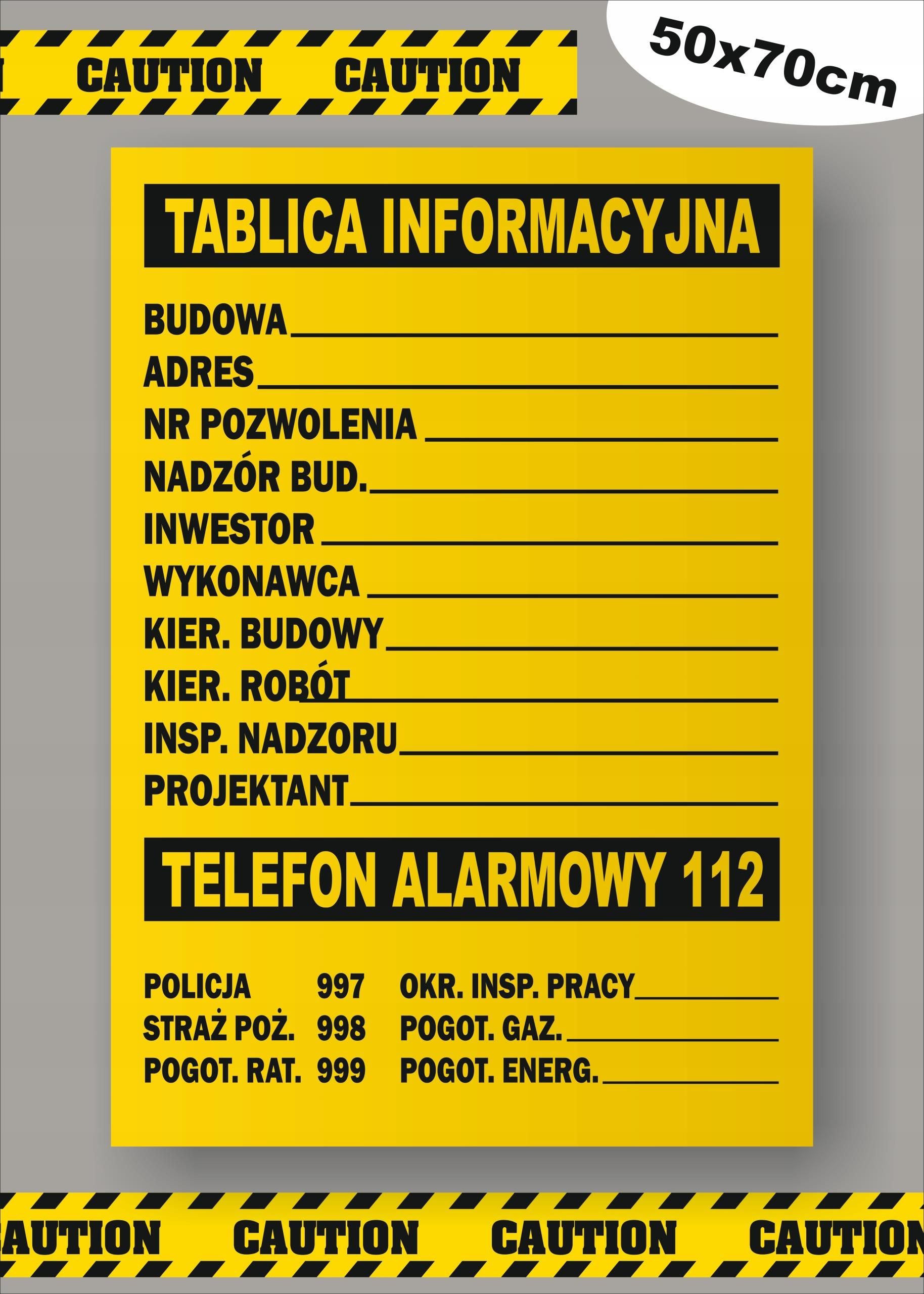 Tablica Budowlana Informacyjna 50Cm X 70Cm Ceny I Opinie Ceneo Pl