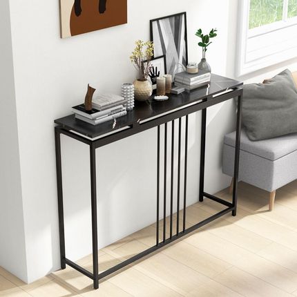 Costway Konsola Do Salonu Przedpokoju Czarna 120cm (JV10489BK) - zdjęcie 5