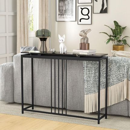Costway Konsola Do Salonu Przedpokoju Czarna 120cm (JV10489BK) - zdjęcie 4