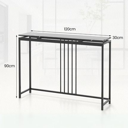 Costway Konsola Do Salonu Przedpokoju Czarna 120cm (JV10489BK) - zdjęcie 3