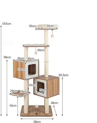 Costway Wielopiętrowy 63cm (PV10071BN) - zdjęcie 4