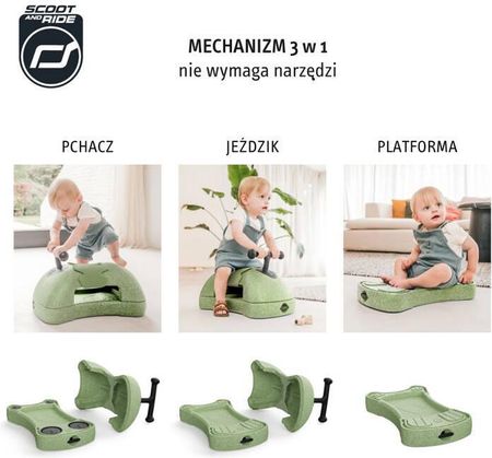 Scoot And Ride My First Ewolucyjny Jeździk Pchacz 3W1 6 M+ Olive - zdjęcie 2
