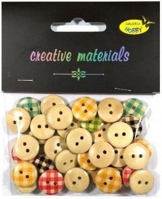 Zdjęcie Galeria Hobby Guziki Nadruk Krata15Mm 15G - Witkowo