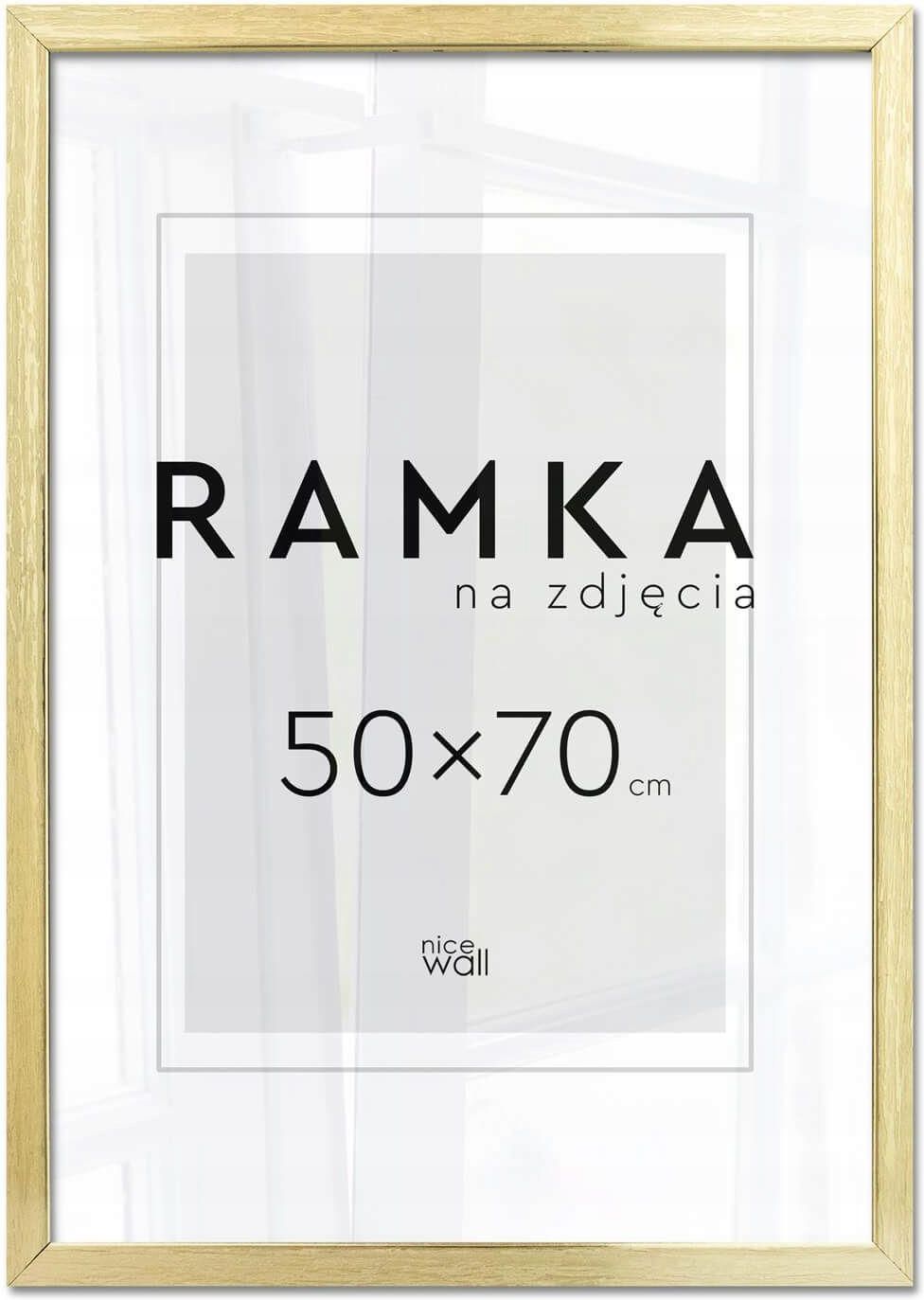 Ramka tradycyjna Nice Wall Na Zdjęcia B2 50X70 Cm Złote Ramki Złota