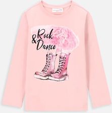 T-shirt z długim rękawem różowy z nadrukiem