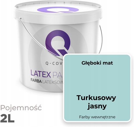 Q-Qover Farba Lateksowa Turkusowy Jany Jasna Turkusowa 2L - zdjęcie 4