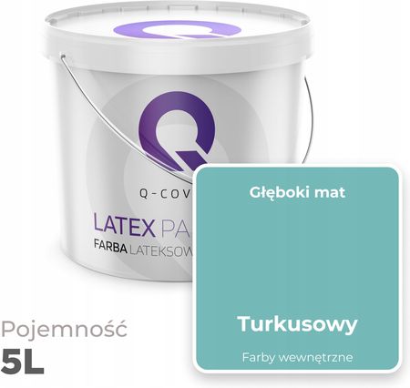 Q-Qover Farba Lateksowa Turkusowy Turkus Turkusowa 5L Matowa - zdjęcie 3