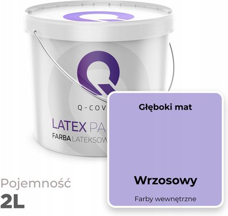 Q-Cover Farba Lateksowa Wrzosowa Wrzosowy Wrzos 2L Matowa Głęboki Mat - zdjęcie 4