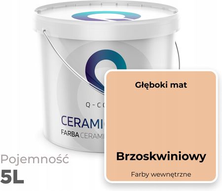Q-Cover Farba Ceramiczna Brzoskwiniowy Brzoskwinia Głęboki Mat 5L - zdjęcie 4