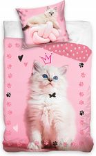 Pościel Młodzieżowa 140x200 Dla Dziewczynki Kot Królewna