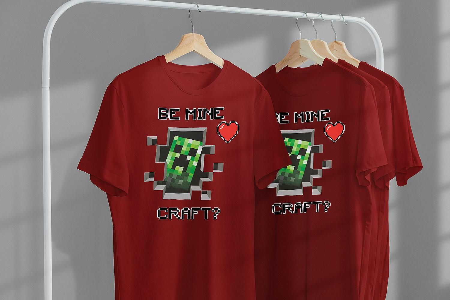 T Shirt Koszulka Walentynki Minecraft Be Mine Craft Jako Ceny I