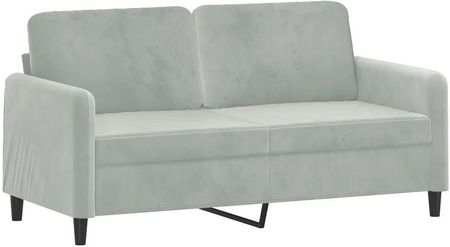 Vidaxl Sofa 2-Osobowa Jasnoszara 140 Cm Tapicerowana Aksamitem 359442 - zdjęcie 2