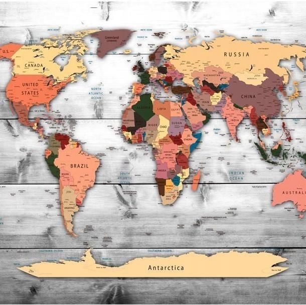 Artpro Fototapeta D X Klej Mapa Wiata Na Deskach Opinie I