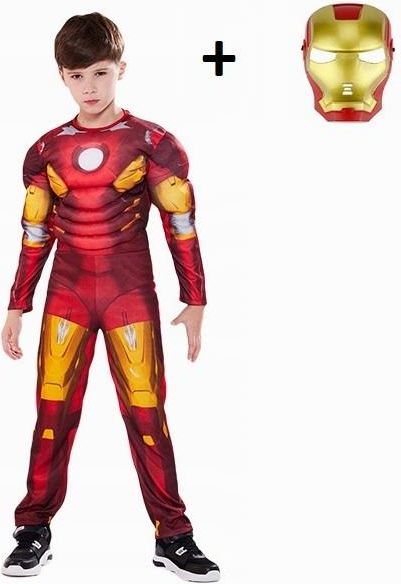 Strój Przebranie Mięśnie Maska Ironman Iron Man Bohater Avengers M