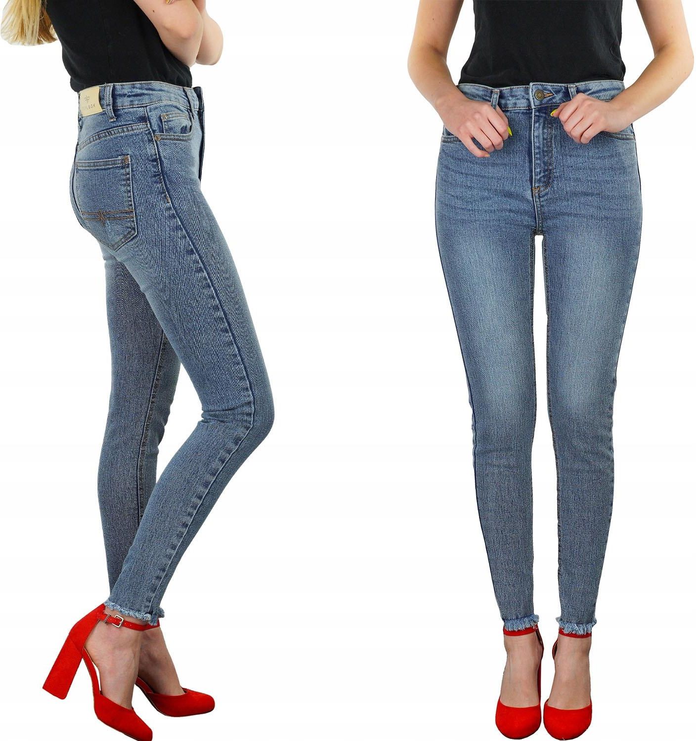 Toplook Damskie Jeansowe Spodnie Rurki Jeansy Skinny Jeans Short M 38