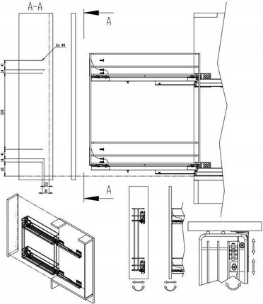 Nomet W 2334M 150P.P22 Kosz Cargo 150Mm 3 Poziomy Boczny Prawy Linia Pro P22 Srebrny - zdjęcie 3