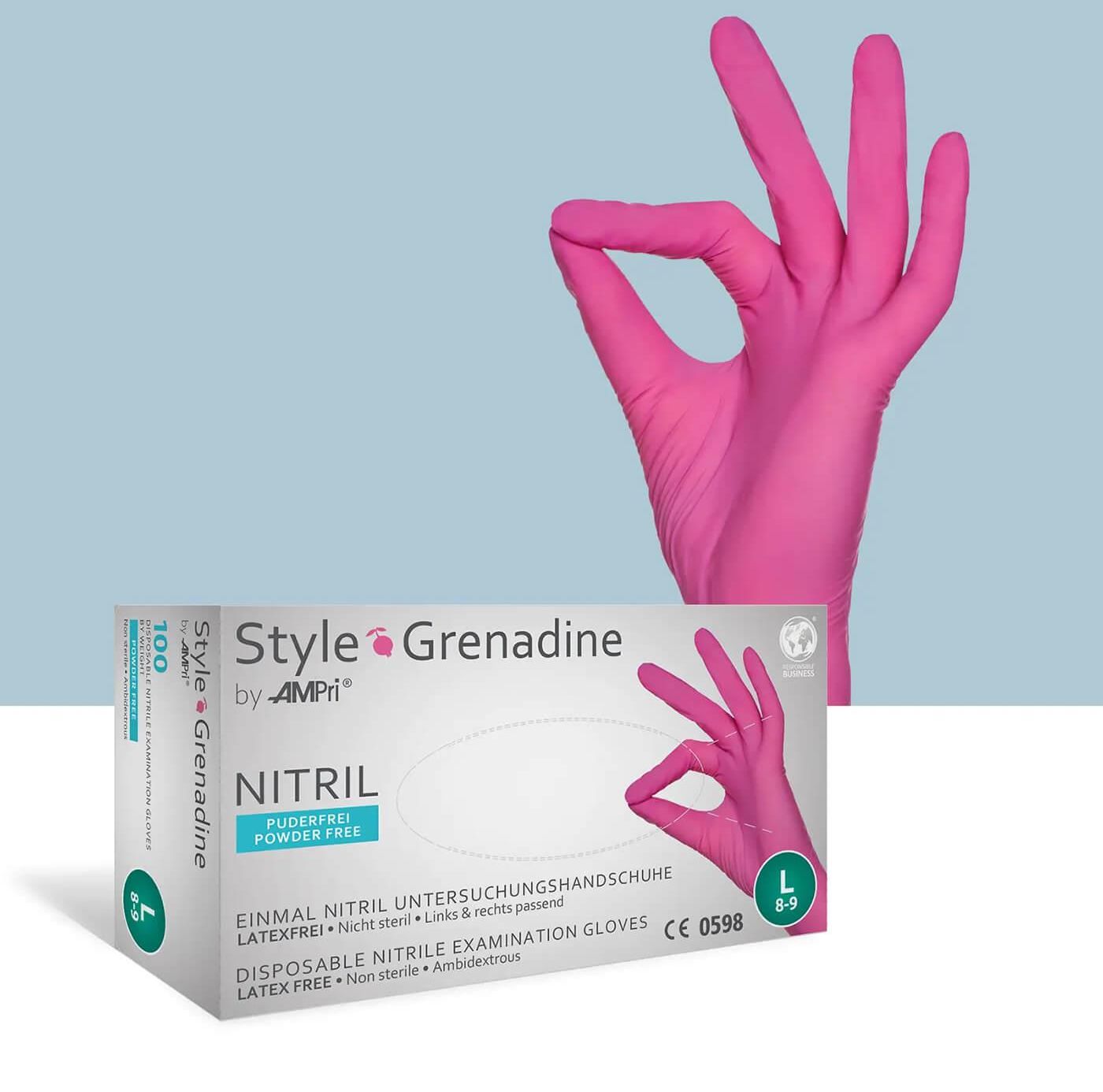 Ampri Style Grenadine R Kawice Jednorazowe Nitrylowe Box Sztuk