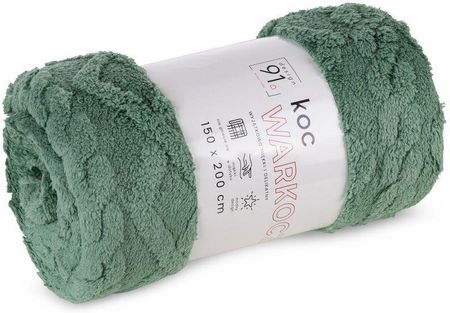 Eurofirany Koc Ze Splotem Warkocz Mięta 200x220cm - zdjęcie 5
