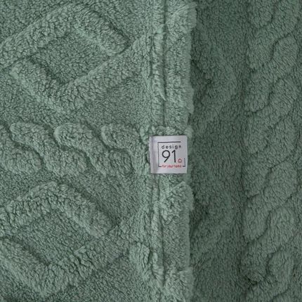 Eurofirany Koc Ze Splotem Warkocz Mięta 200x220cm - zdjęcie 4