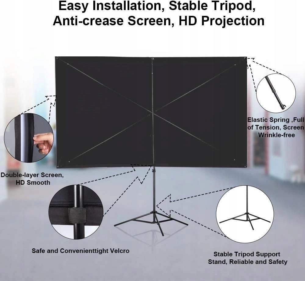 Ekran Projekcyjny Ekran Projektora Getco Tech Ze Stojakiem Cali