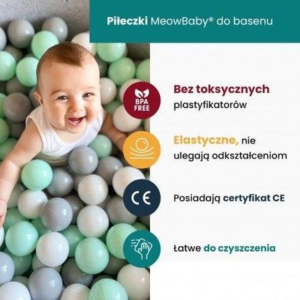 Meowbaby Kwadratowy Suchy Basen Dla Dziecka 90X90 - zdjęcie 4