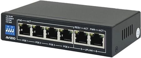 Avizio 6xRJ45 - 4 porty RJ45 PoE+ 1Gb/s + 2 porty RJ45 Uplink 1Gb/s (AVSU4GP2G) - zdjęcie 6