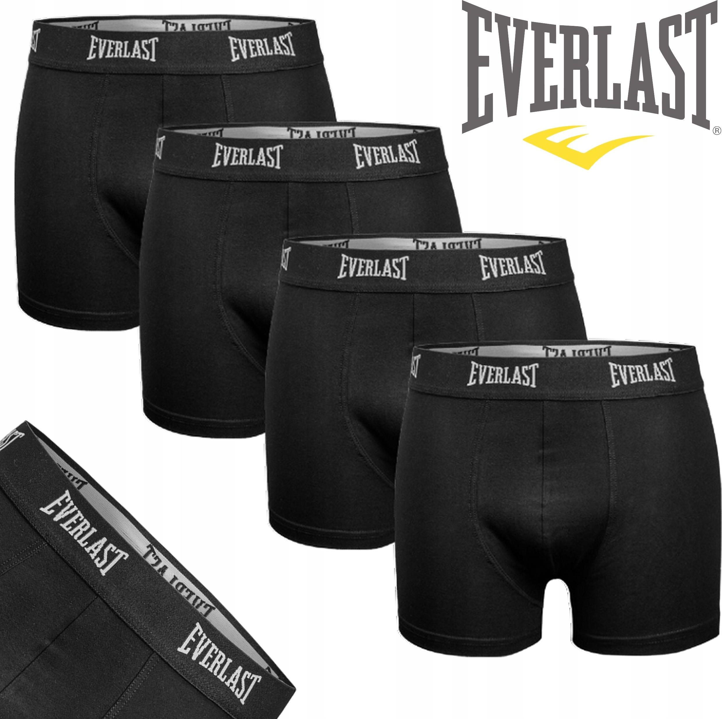 Majtki bokserki męskie bawełniane Everlast czarne rozmiar XXL 4 pak