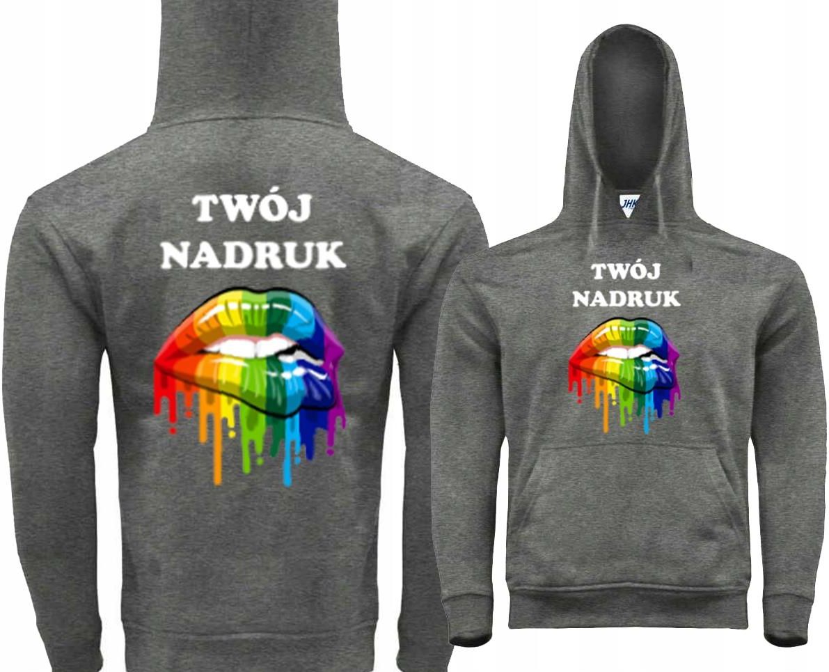 Bluza Nadrukiem Grafik Zdj Ciem Prezent Logo Ciep A Napisem Ciemno