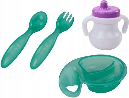 Leantoys Lalka Bobas Opaska Akcesoria Do Karmienia Niebieska - zdjęcie 3