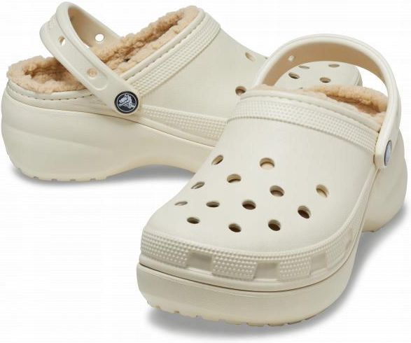 Damskie Ocieplane Buty Chodaki Crocs Classic Platform Lined Clog