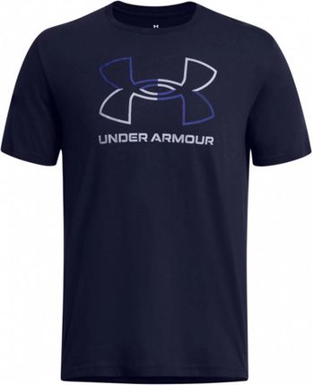 Męski t-shirt z nadrukiem Under Armour UA Foundation Short Sleeve - granatowy - zdjęcie 4