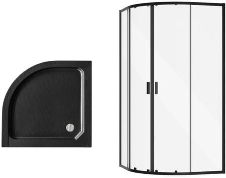 Besco Zarya 80x80 Black + Bodzik Alex Stone Effect ZBALS80190 - zdjęcie 4