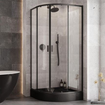 Besco Zarya 80x80 Black + Bodzik Alex Stone Effect ZBALS80190 - zdjęcie 5