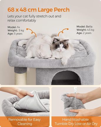 Drzewo kotów, wieża kota 101 cm, XL, Cat Condo dla wyjątkowo dużych kotów do 20 kg - zdjęcie 3