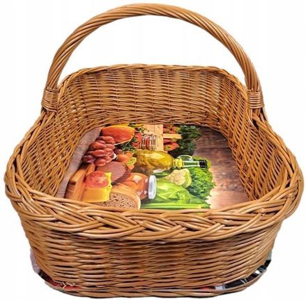 Tacka głęboka z rączką jasna oklejana 58x40x33 cm WIKLINOLANDIA - zdjęcie 2