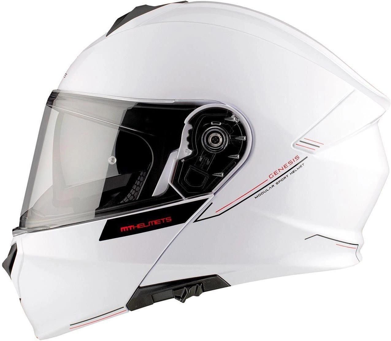 Kask Motocyklowy Mt Szcz Kowy Genesis Sv Solid Gloss Pearl White Bia Y