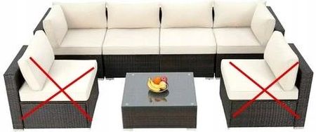 KOMPLET RATTAN SOFA STOLIK RATAN 4 OSOBY - zdjęcie 3