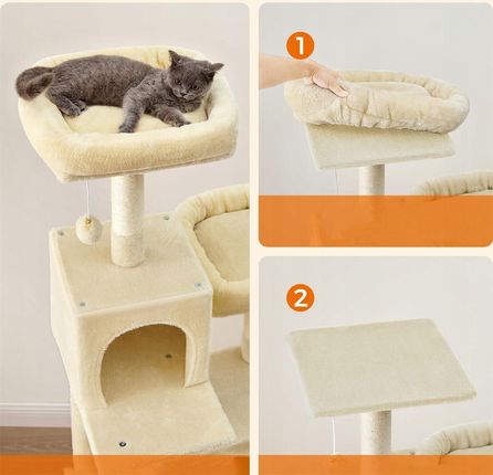 Cat Scratcrator 199 Cm House Cave Led Large High Sizal Plush - zdjęcie 2