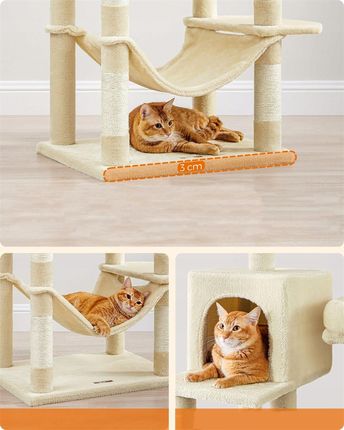 Cat Scratcrator 199 Cm House Cave Led Large High Sizal Plush - zdjęcie 3