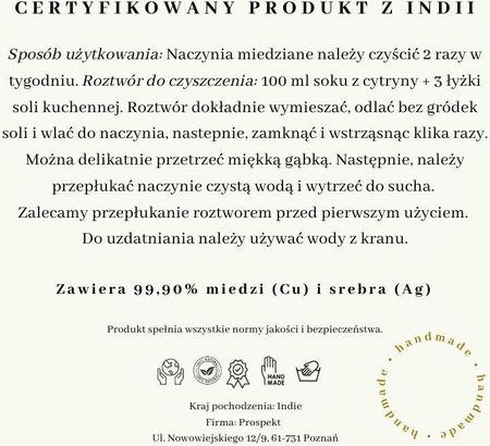 Miedziany zestaw PURE Butelka 950 ml + kubek 250 ml + bransoletka Classic Gisane - zdjęcie 5