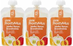 Zdjęcie Menii Sp. Z.O.O. 3 X Prosty Mus Jabłko Banan Brzoskwinia 100g - Strzelin