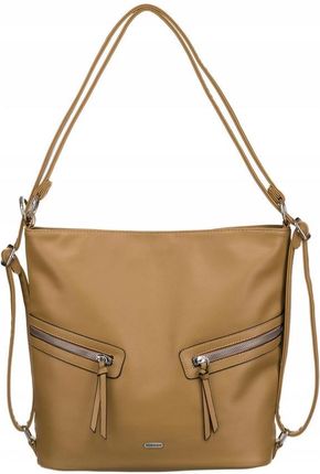 Shopperka damska hobo Rovicky R-073-01 beżowa - zdjęcie 2