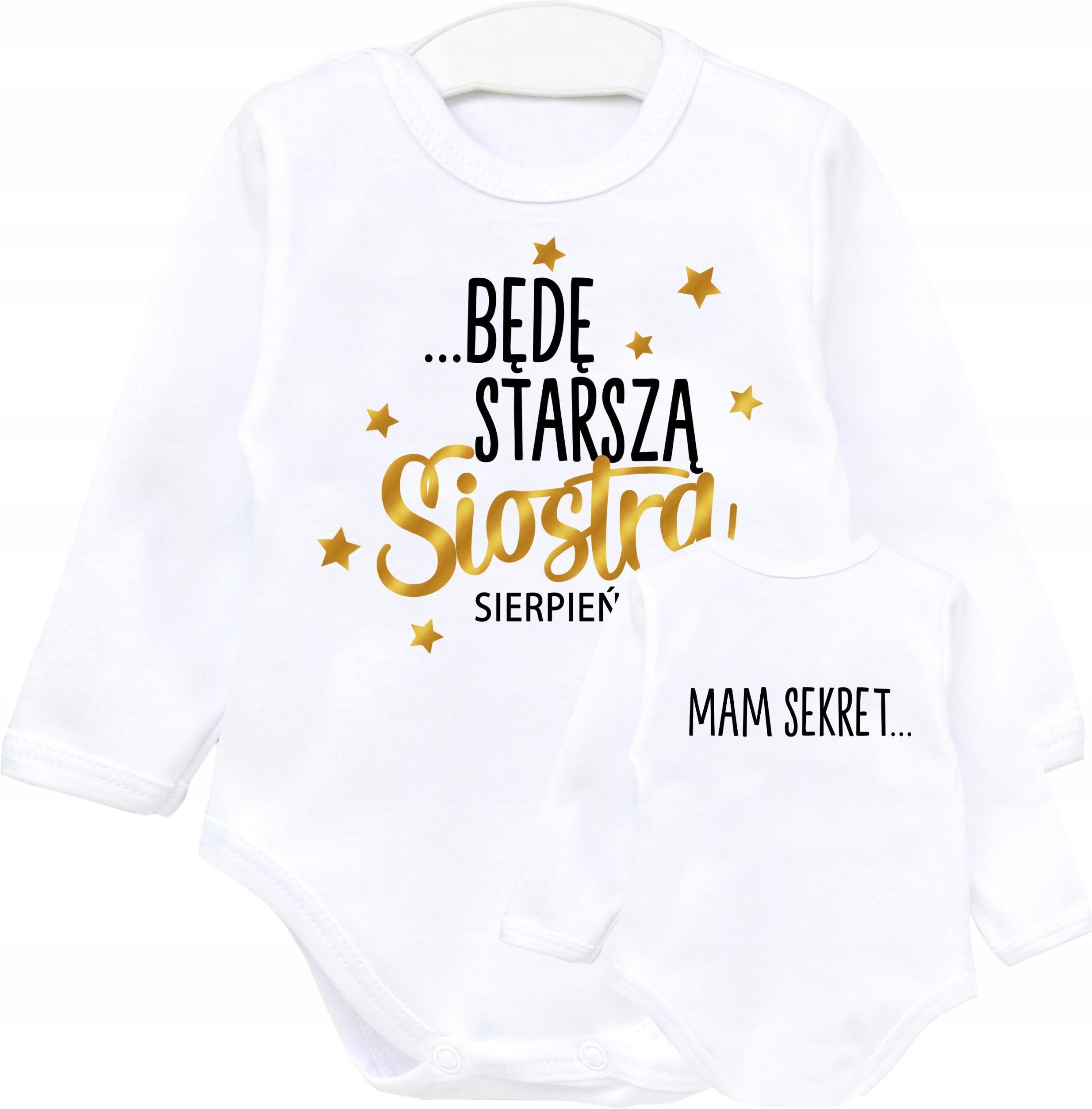 Body Dla Dziewczynki Mam Sekret B D Starsz Siostr Baby Shower R