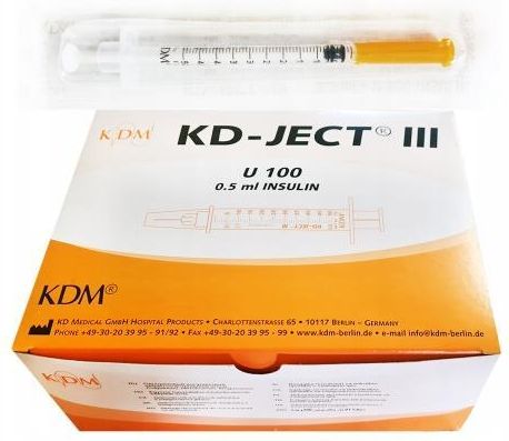 Drobne Akcesoria Medyczne Kdm Kd Ject III Strzykawki Do Insuliny 0 5Ml